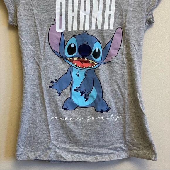 Disney M Lilo and Stitch gray short sleeve t-shirt Ohana - Picture 3 of 6